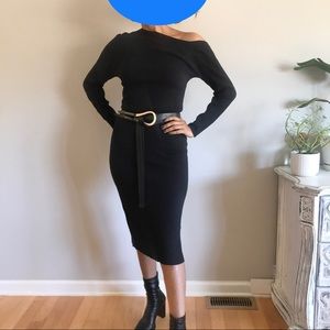 TheDrop bodycon off the shoulder midi dress